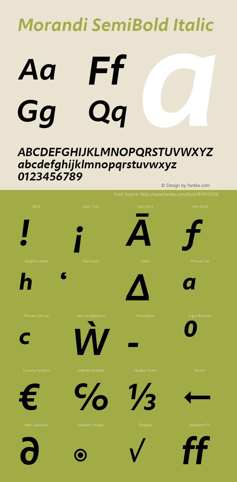 Morandi SemiBold Italic Version 1.22, build 12, s3图片样张