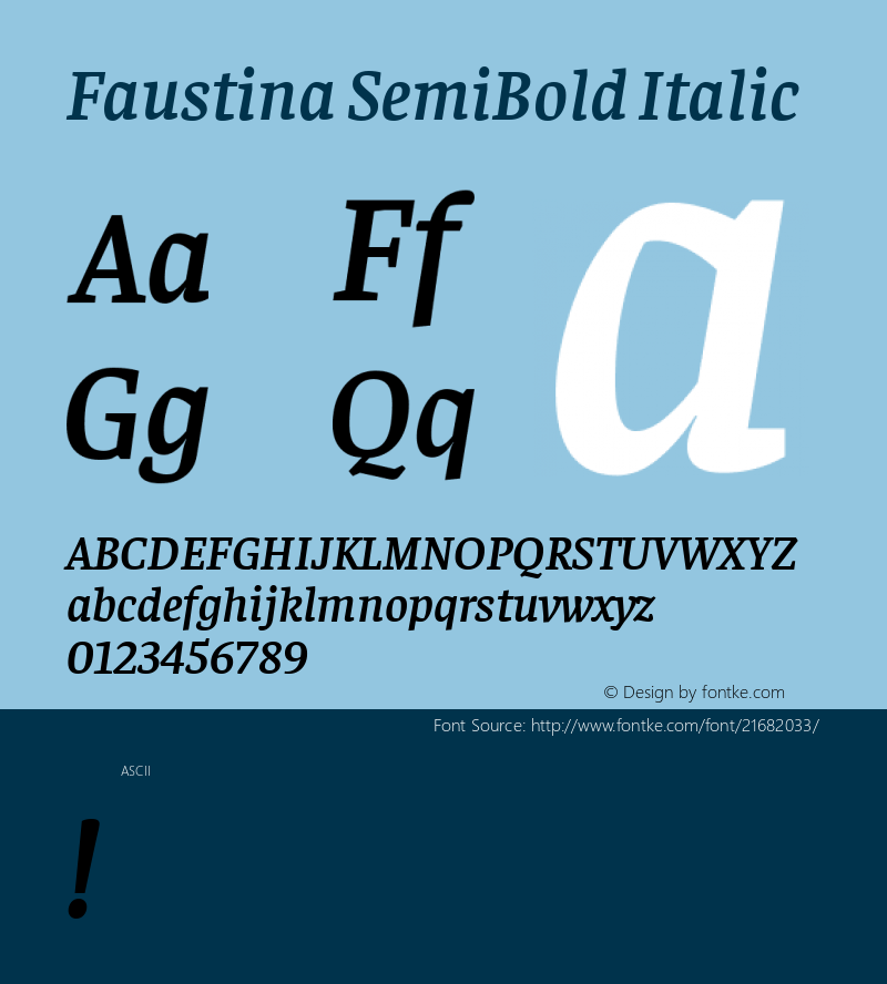 Faustina SemiBold Italic 图片样张