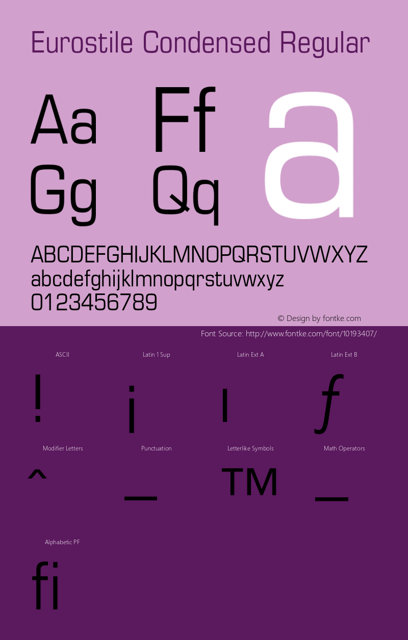 Eurostile Condensed Regular 001.002图片样张