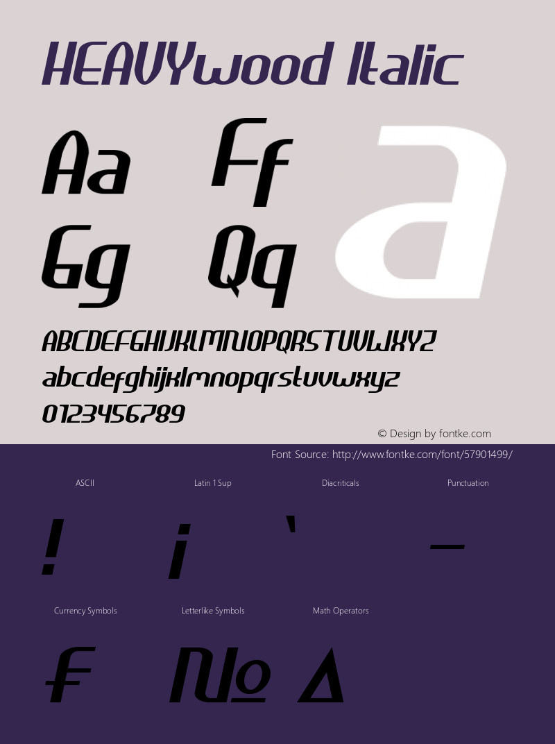 HEAVYwood Italic Version 1.00;November 21, 2019;FontCreator 12.0.0.2535 64-bit图片样张