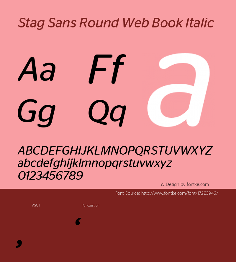 Stag Sans Round Web Book Italic Version 001.001 2009图片样张