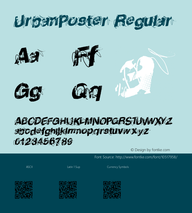 UrbanPoster Regular Version 1.00 September 28, 2013, initial release图片样张