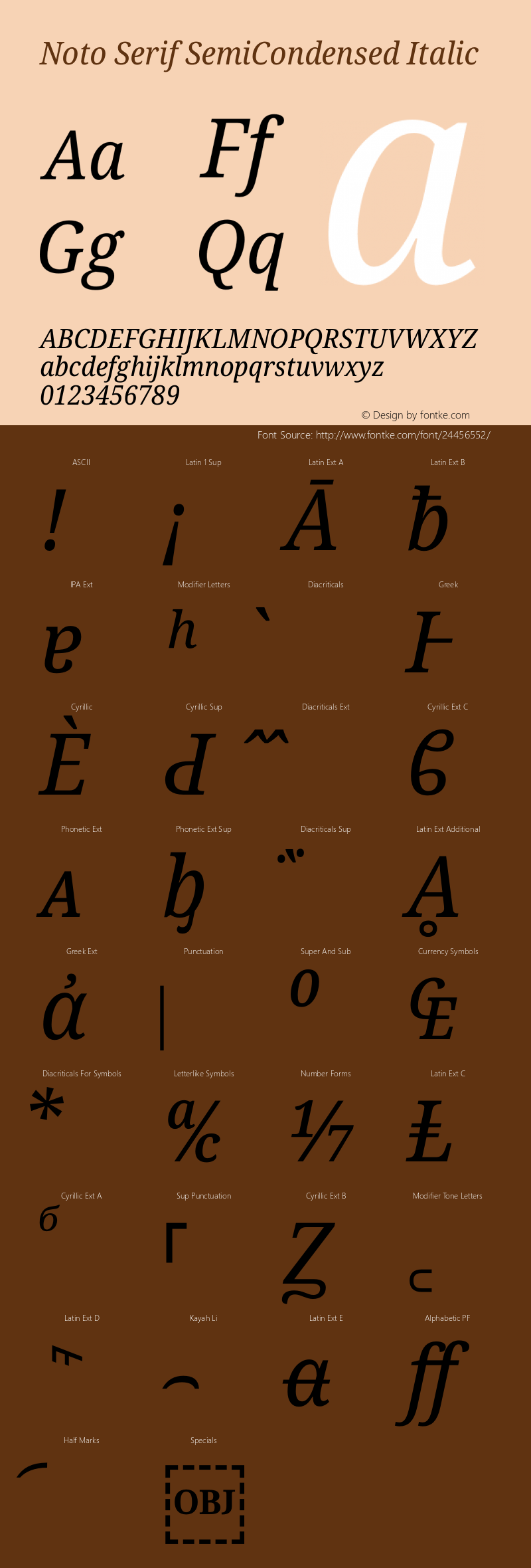 Noto Serif SemiCondensed Italic Version 2.000图片样张