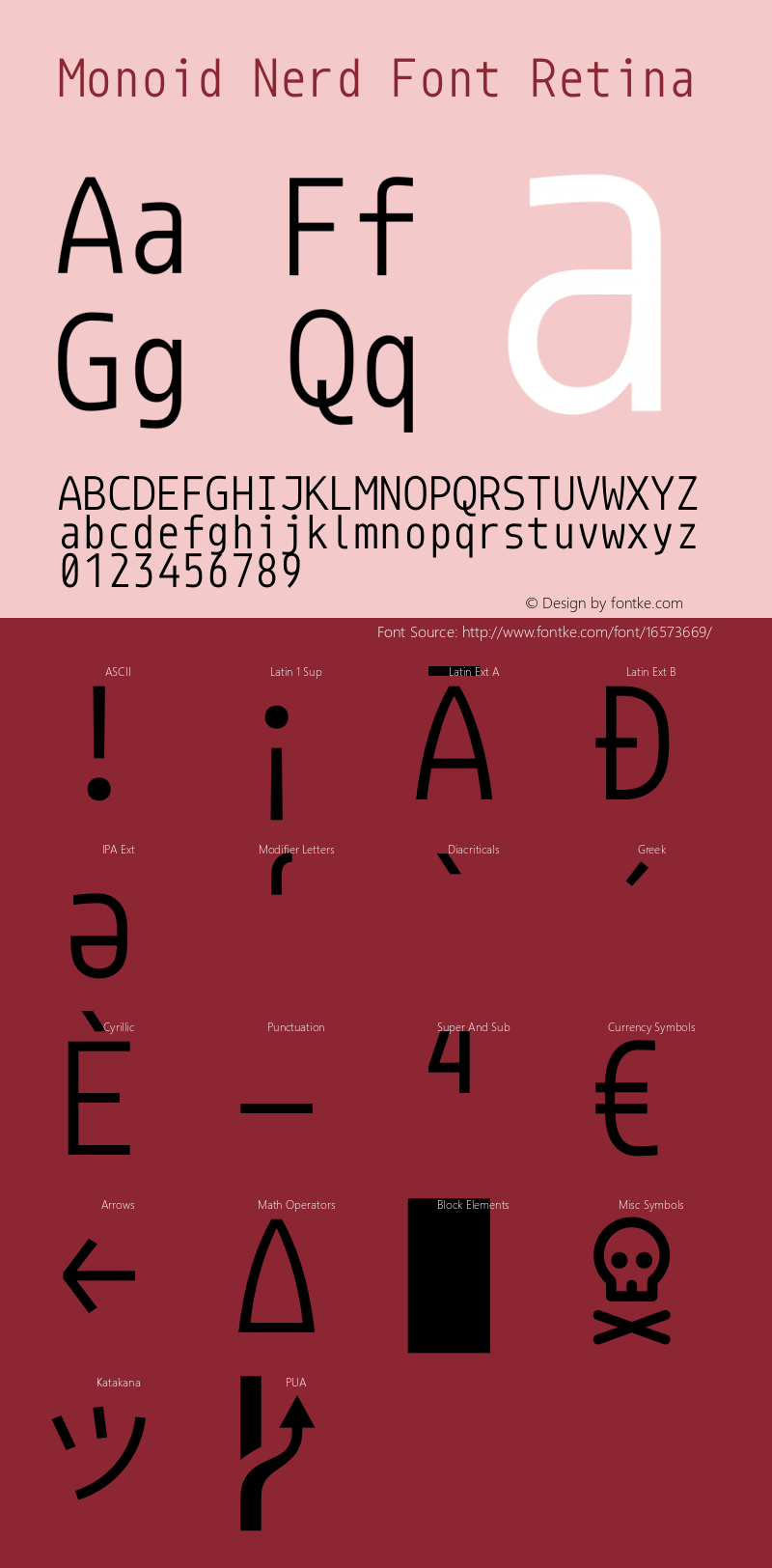 Monoid Nerd Font Retina Version 0.62;Nerd Fonts 0.8.图片样张