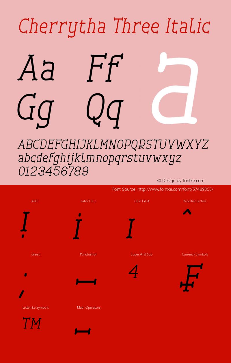 Cherrytha Three Italic Version 1.00;January 15, 2020图片样张