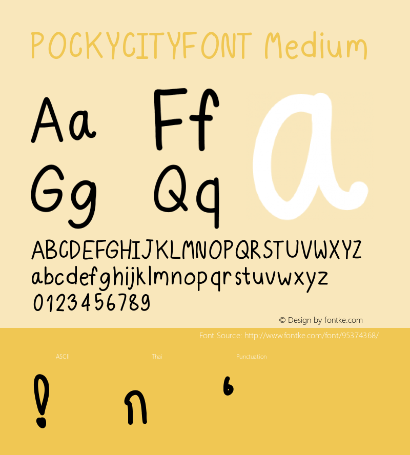 POCKYCITYFONT Version 001.000图片样张