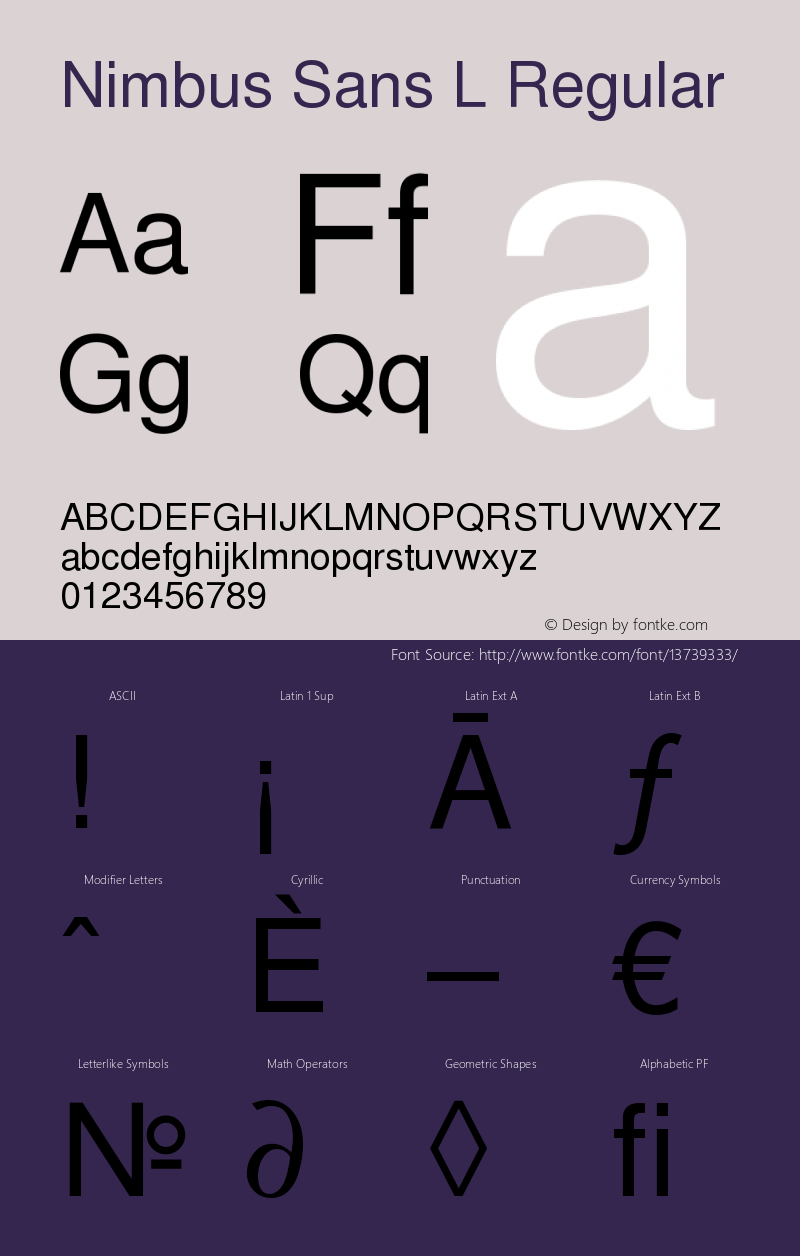 Nimbus Sans L Regular Version 1.06图片样张