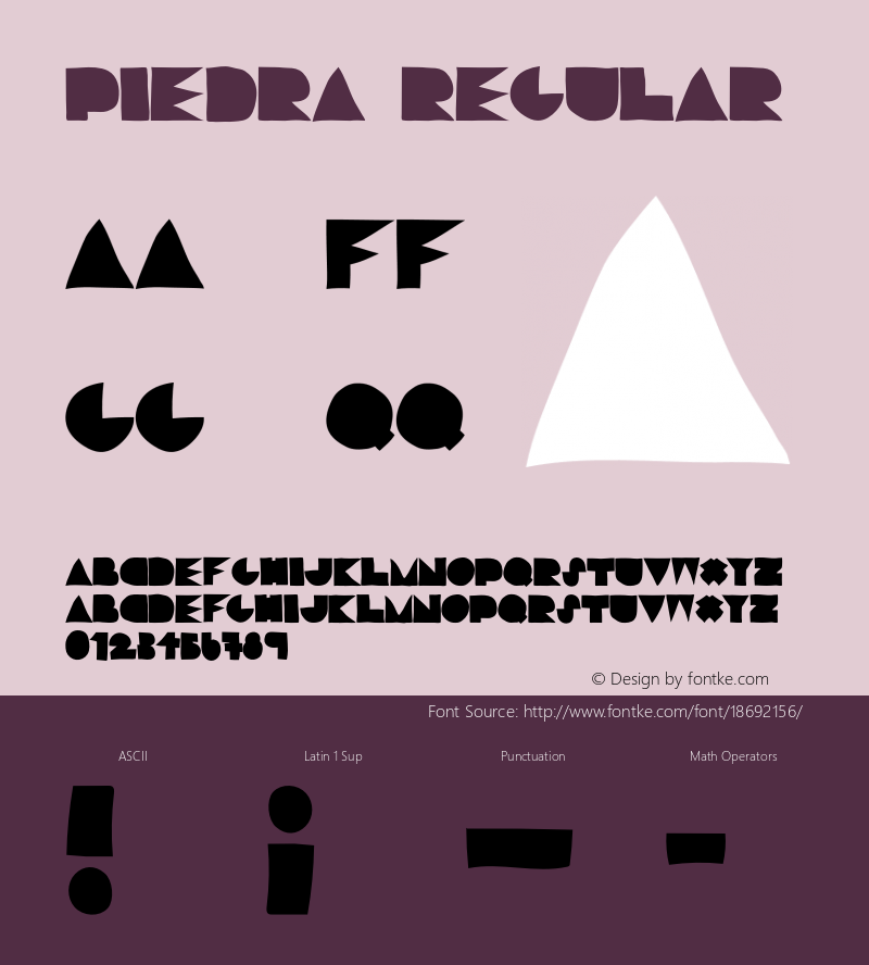 Piedra Regular Version 1.000;PS 001.001;hotconv 1.0.56图片样张