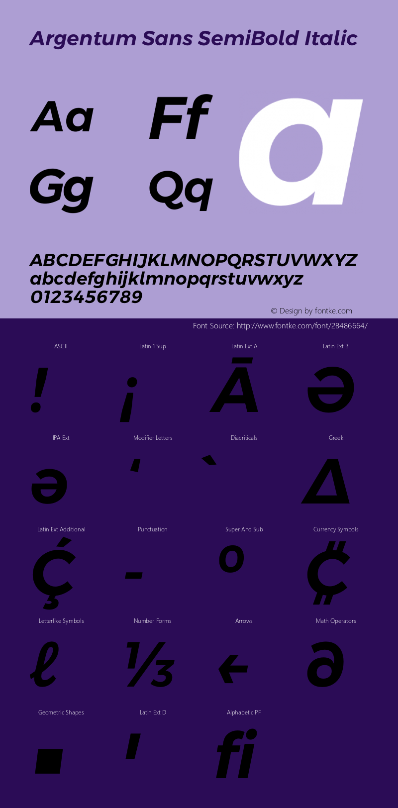 Argentum Sans SemiBold Italic Version 5.001;January 29, 2019;FontCreator 11.5.0.2425 64-bit图片样张