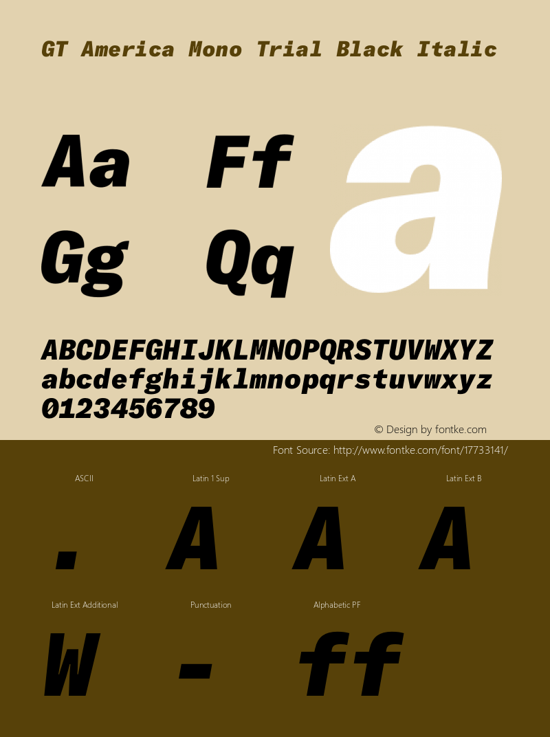 GT America Mono Trial Black Italic Version 2.001;PS 2.1;hotconv 1.0.72;makeotf.lib2.5.5900 DEVELOPMENT图片样张