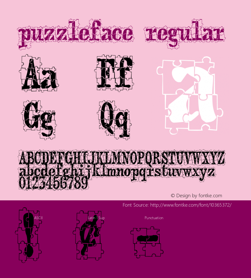 puzzleface regular v1.0 2/21/97图片样张