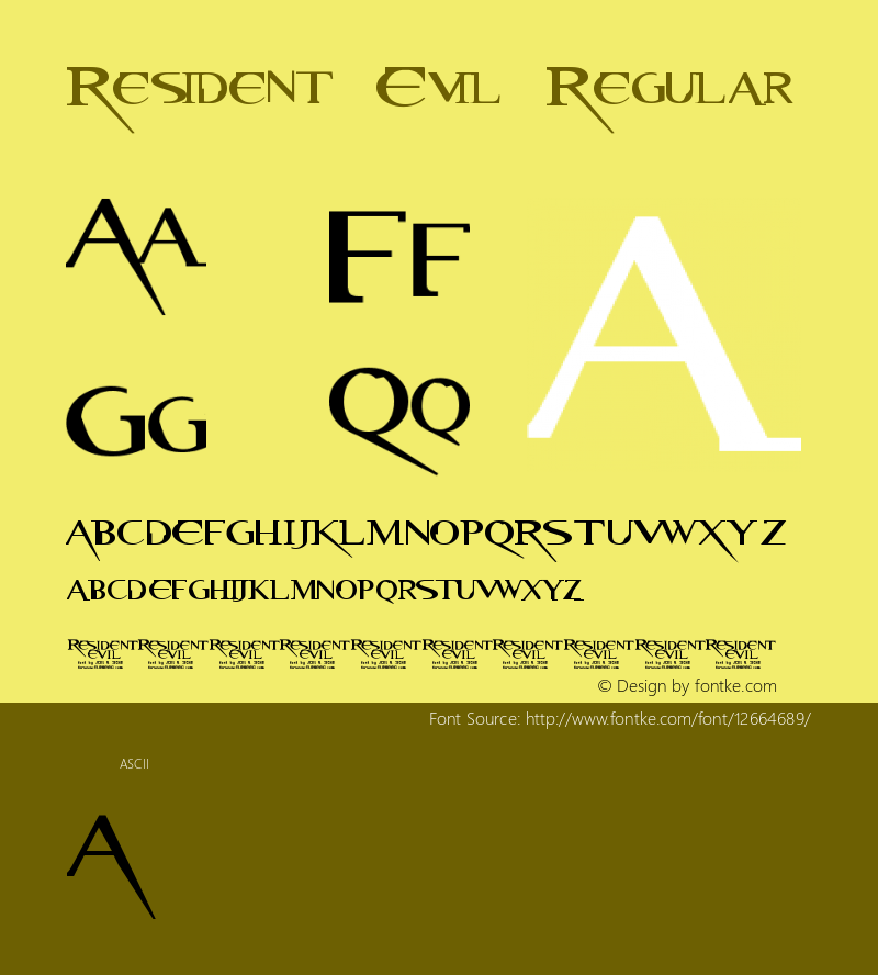 Resident Evil Regular 1.0 by Jens R. Ziehn图片样张