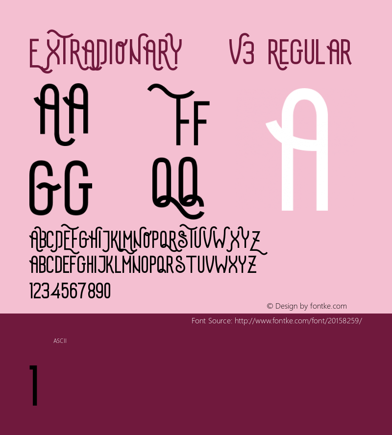 EXTRADIONARY - V2 Version 1.007;Fontself Maker 1.0.8图片样张