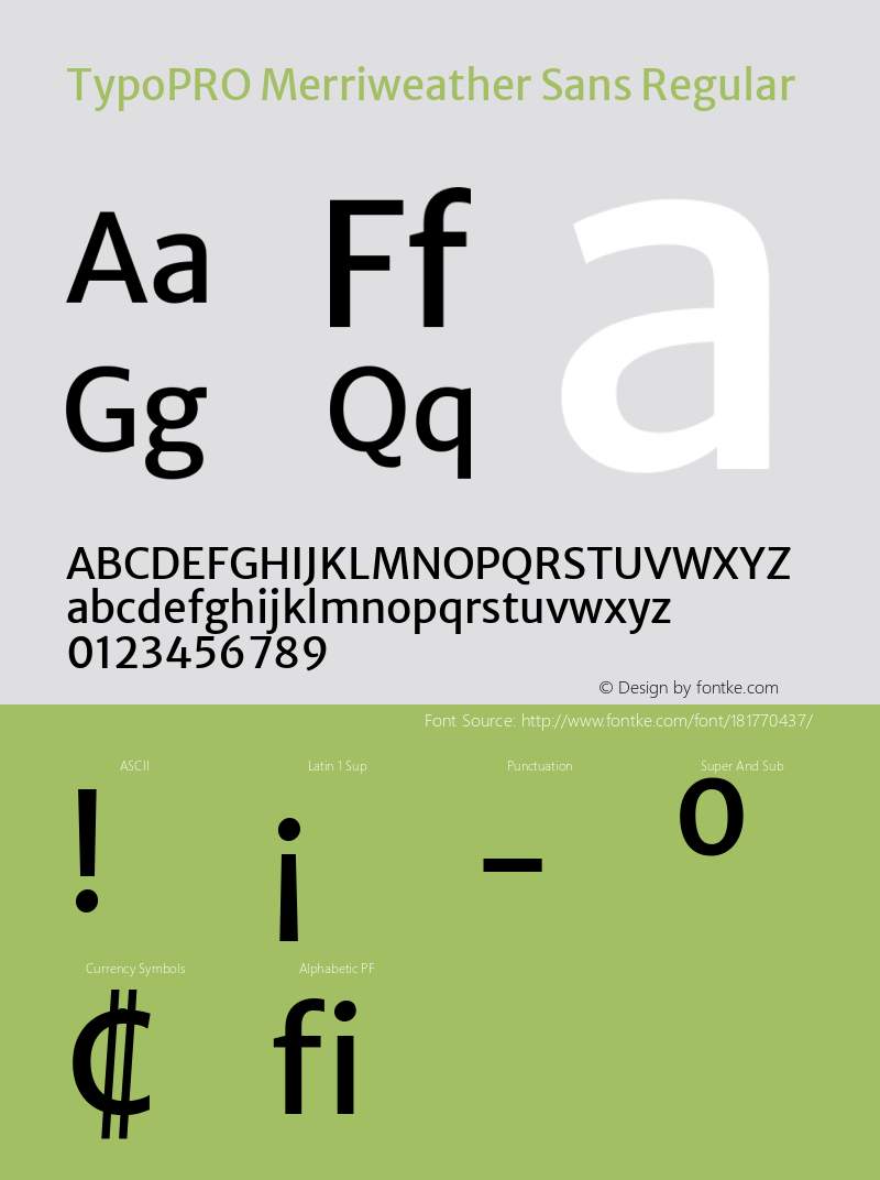 TypoPRO Merriweather Sans Regular Version 2.001; ttfautohint (v1.8.3)图片样张