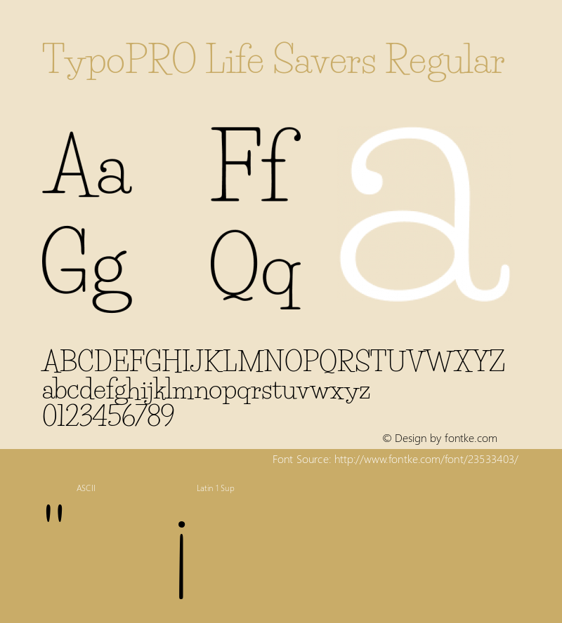 TypoPRO Life Savers Version 3.000; ttfautohint (v0.95) -l 8 -r 50 -G 200 -x 14 -w 