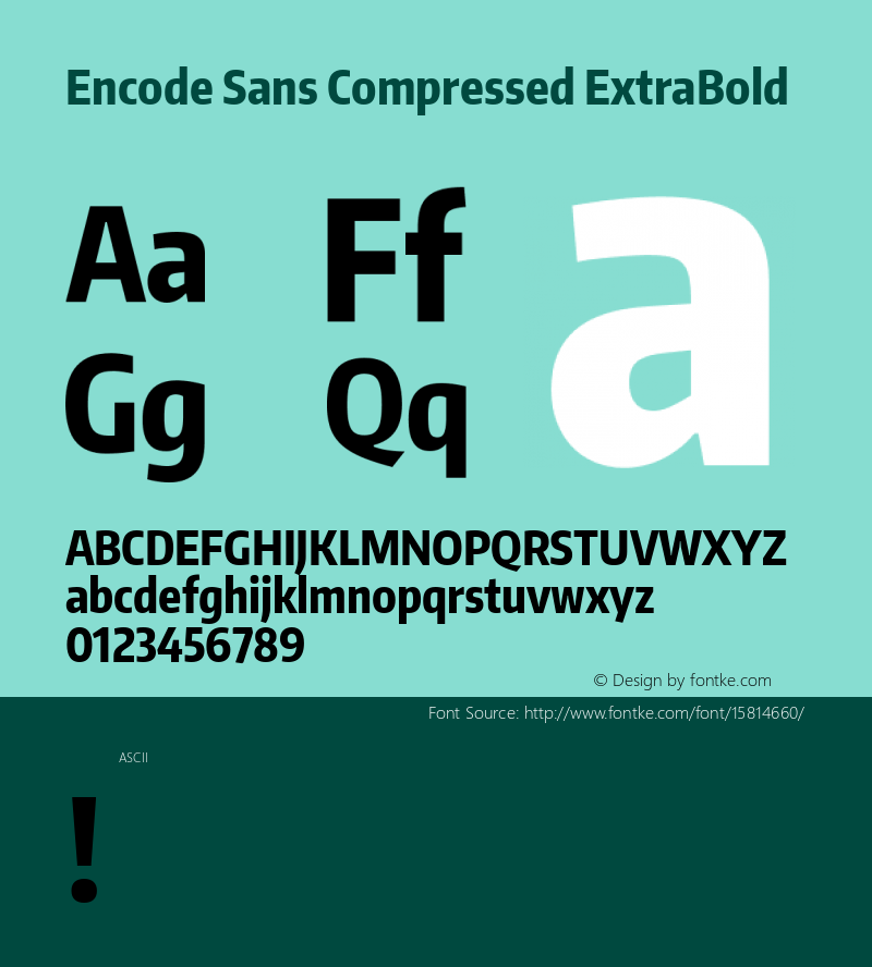 Encode Sans Compressed ExtraBold Version 1.000; ttfautohint (v1.4.1)图片样张