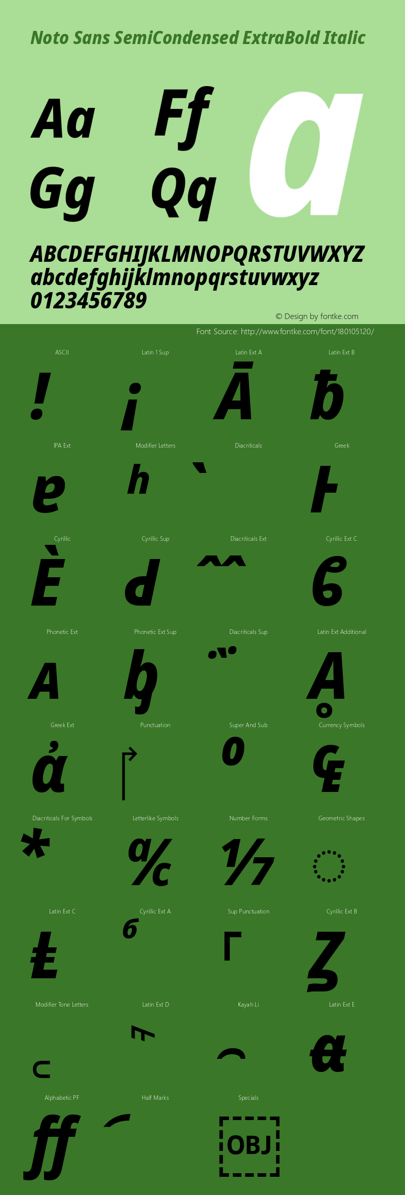 Noto Sans SemiCondensed ExtraBold Italic Version 2.001; ttfautohint (v1.8.2)图片样张