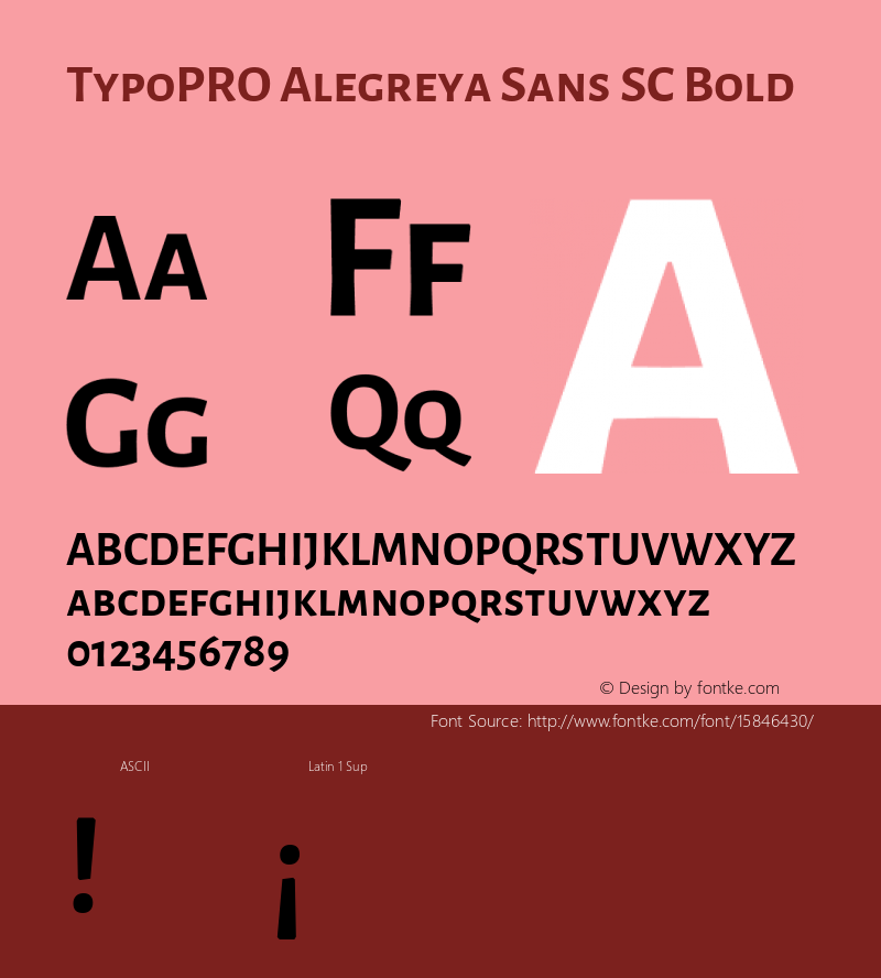 TypoPRO Alegreya Sans SC Bold Version 1.000;PS 001.000;hotconv 1.0.70;makeotf.lib2.5.58329 DEVELOPMENT图片样张