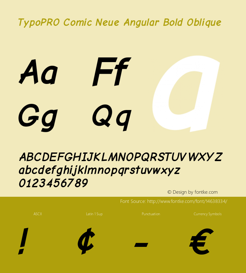 TypoPRO Comic Neue Angular Bold Oblique Version 1.000图片样张