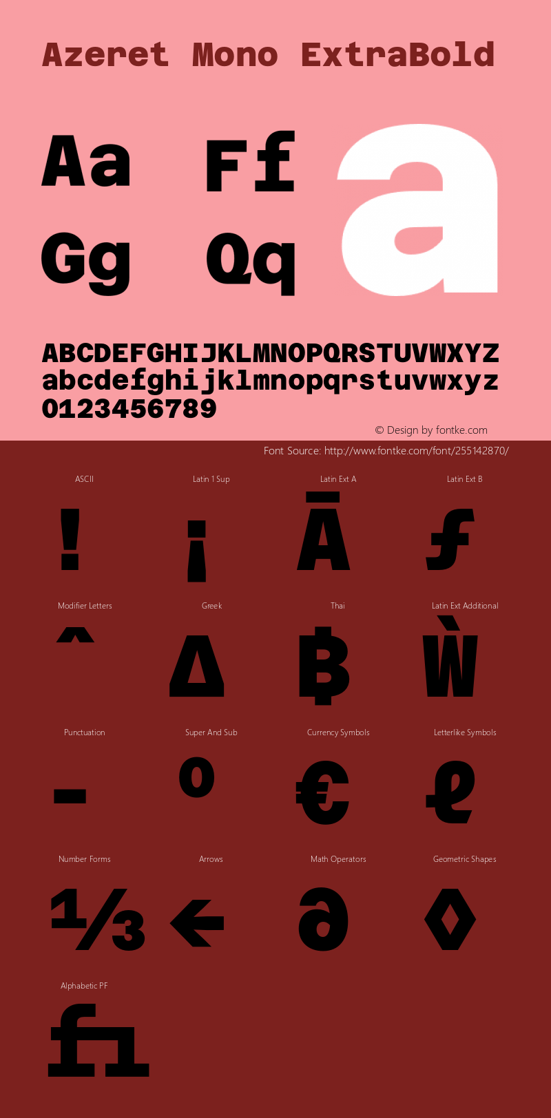 Azeret Mono ExtraBold Version 1.000; Glyphs 3.0.3, build 3084图片样张