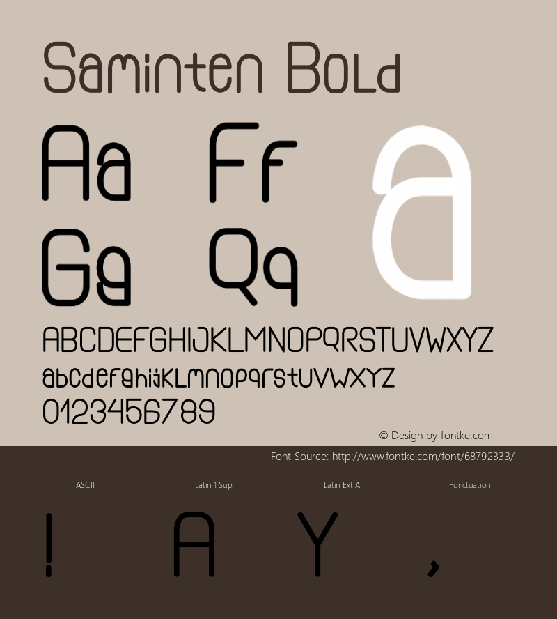 Saminten Bold Version 1.001;Fontself Maker 3.5.1图片样张