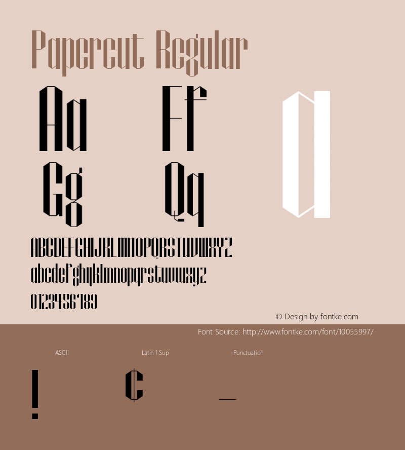 Papercut Regular Macromedia Fontographer 4.1.5 9/30/98图片样张