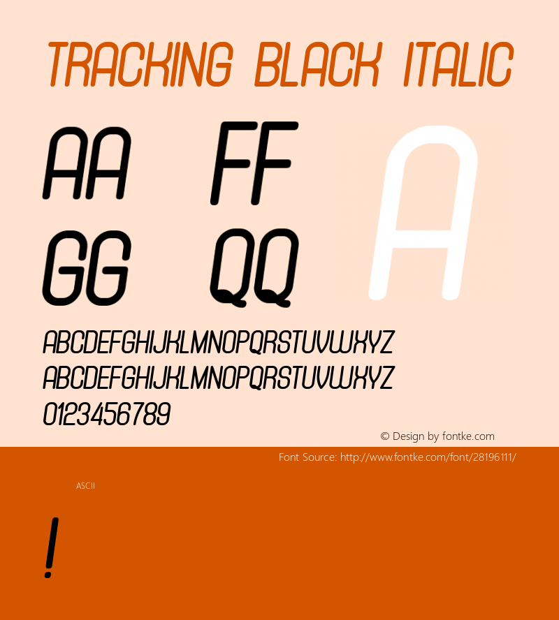 Tracking Black Italic Version 1.000图片样张