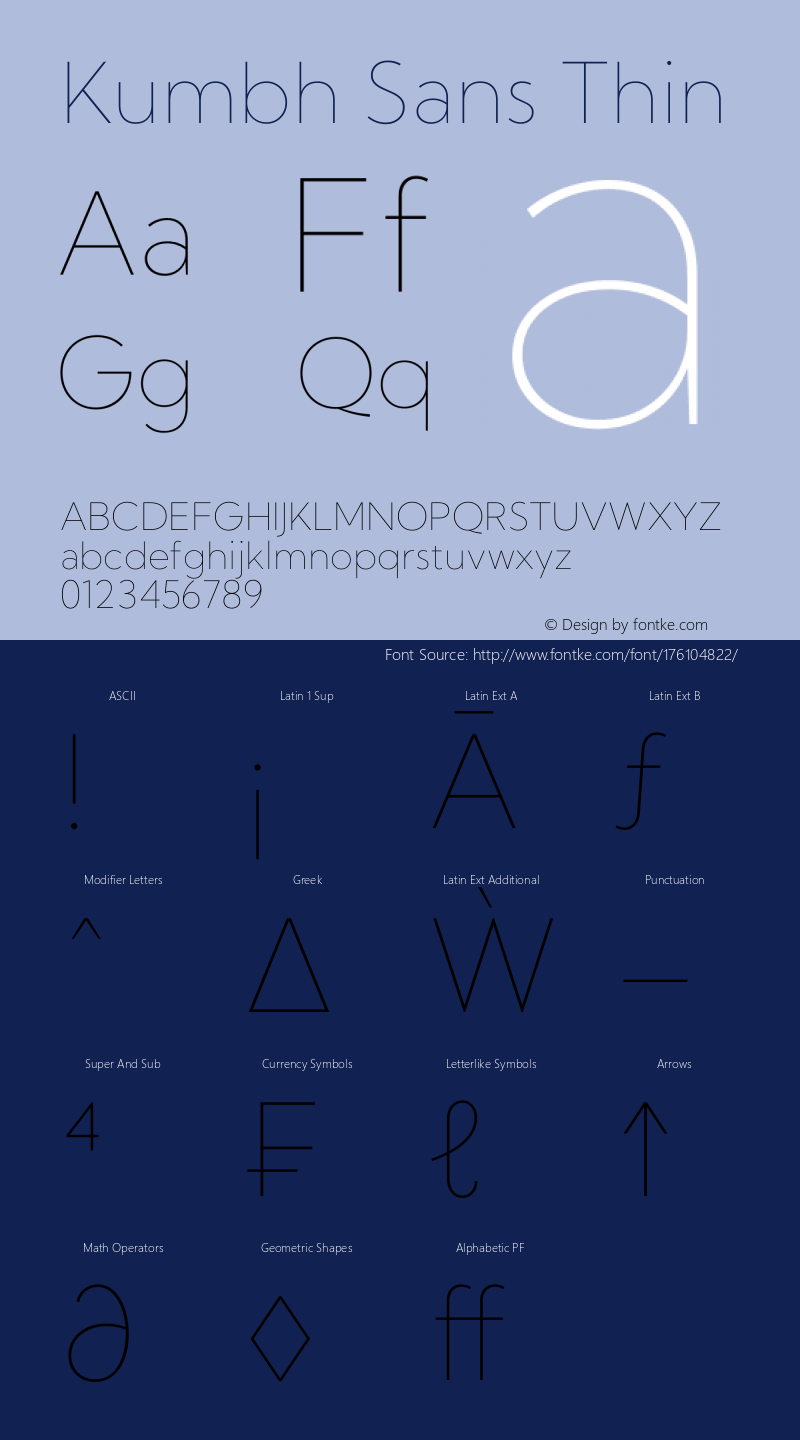 Kumbh Sans Thin Version 1.003图片样张