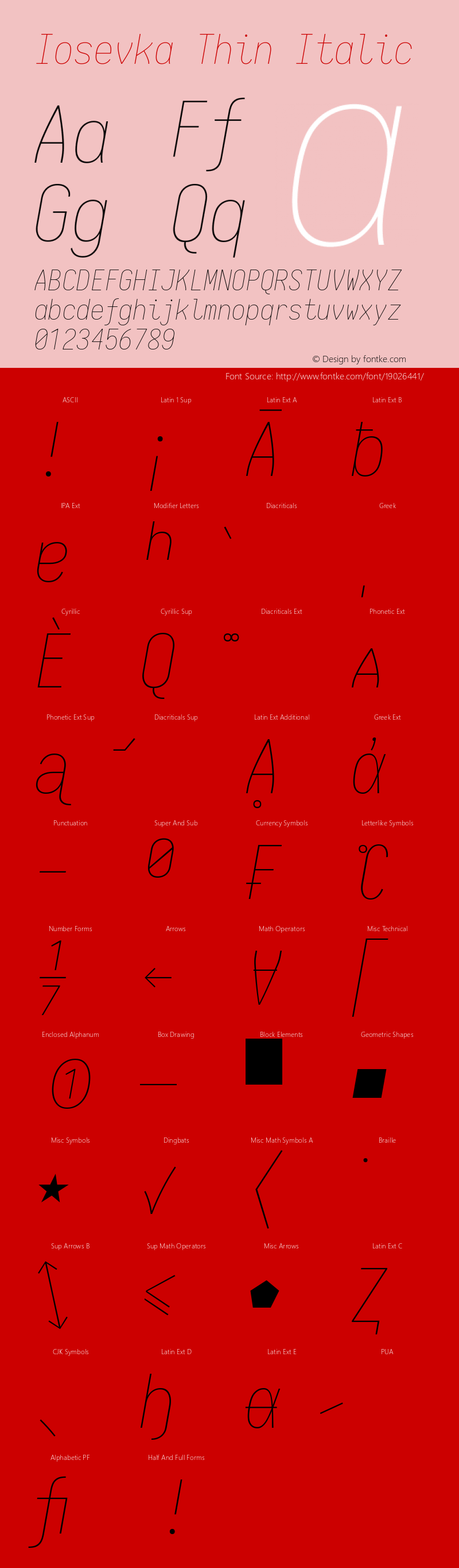 Iosevka Thin Italic 1.12.1; ttfautohint (v1.6)图片样张