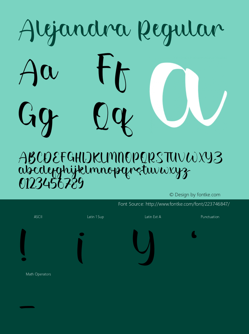 Alejandra Version 1.001;Fontself Maker 3.5.7图片样张