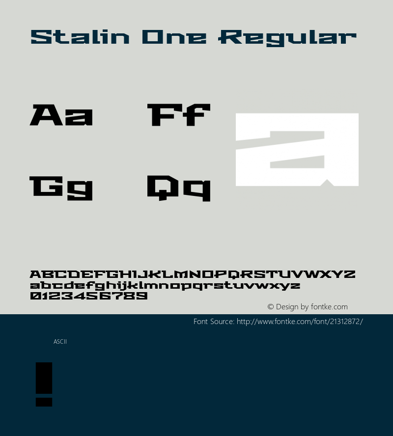 Stalin One Regular 图片样张