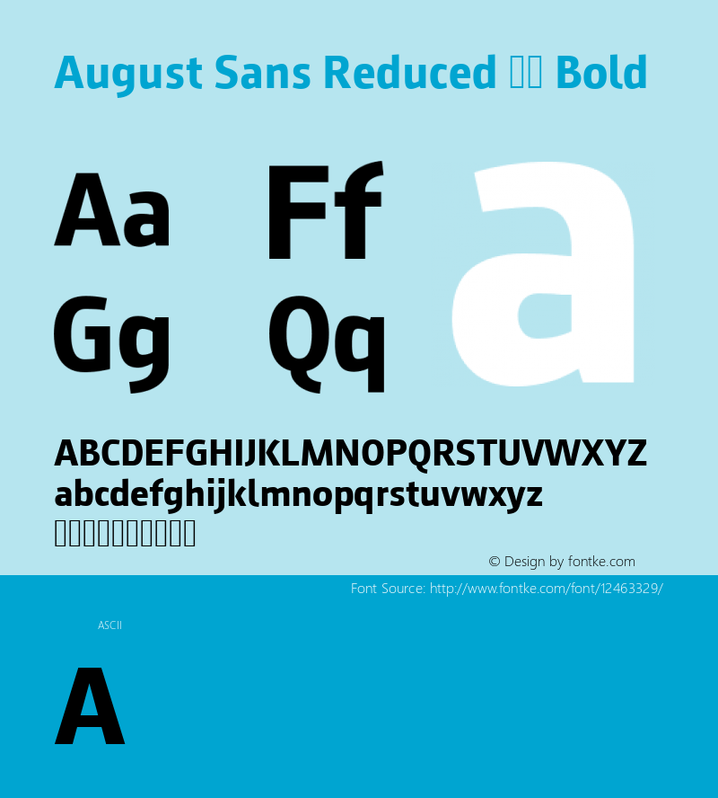 August Sans Reduced 75 Bold Version 2.003图片样张