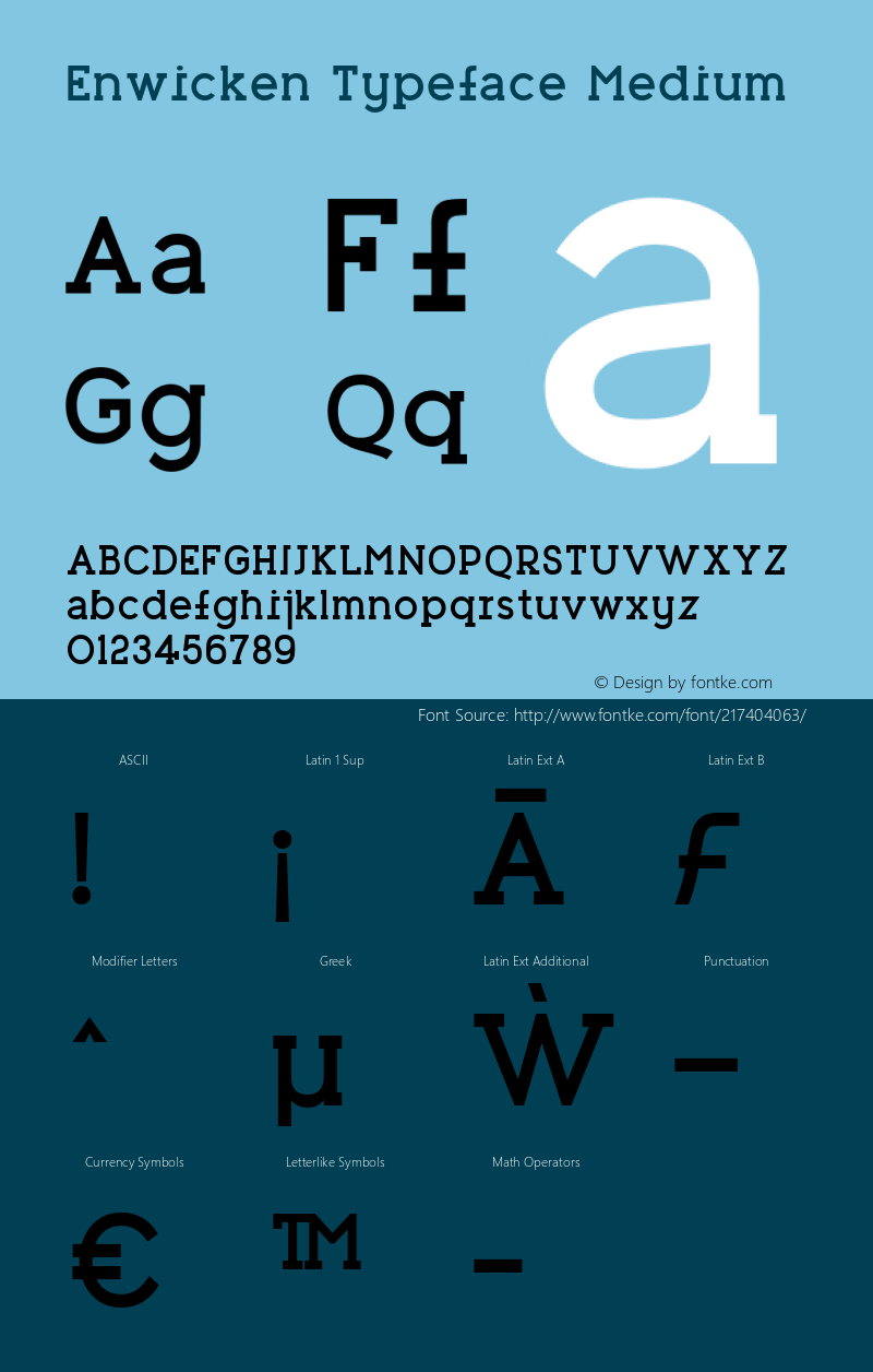 Enwicken Typeface Medium Version 1.000图片样张