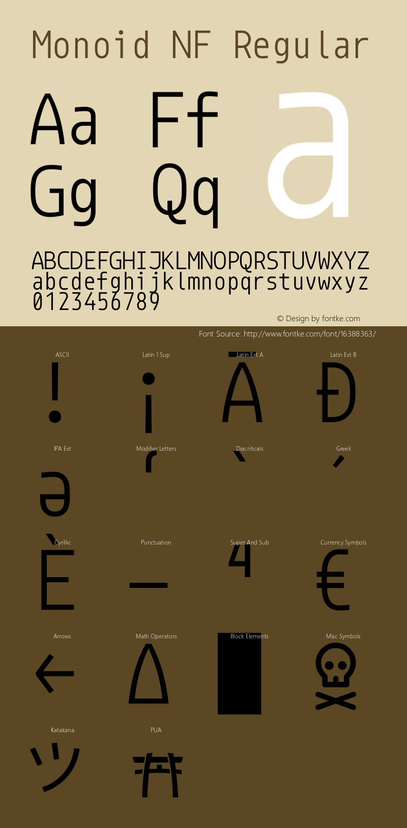 Monoid NF Regular Version 0.61;Nerd Fonts 0.7.图片样张