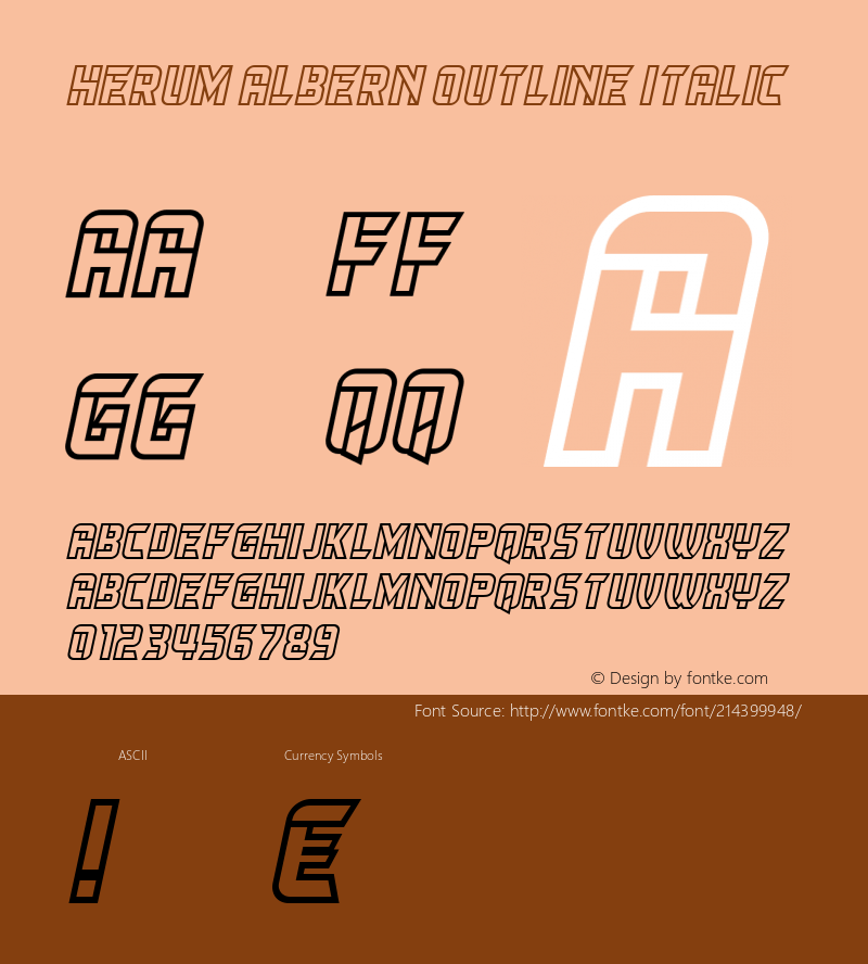 Herum Albern Outline Italic Version 1.000图片样张