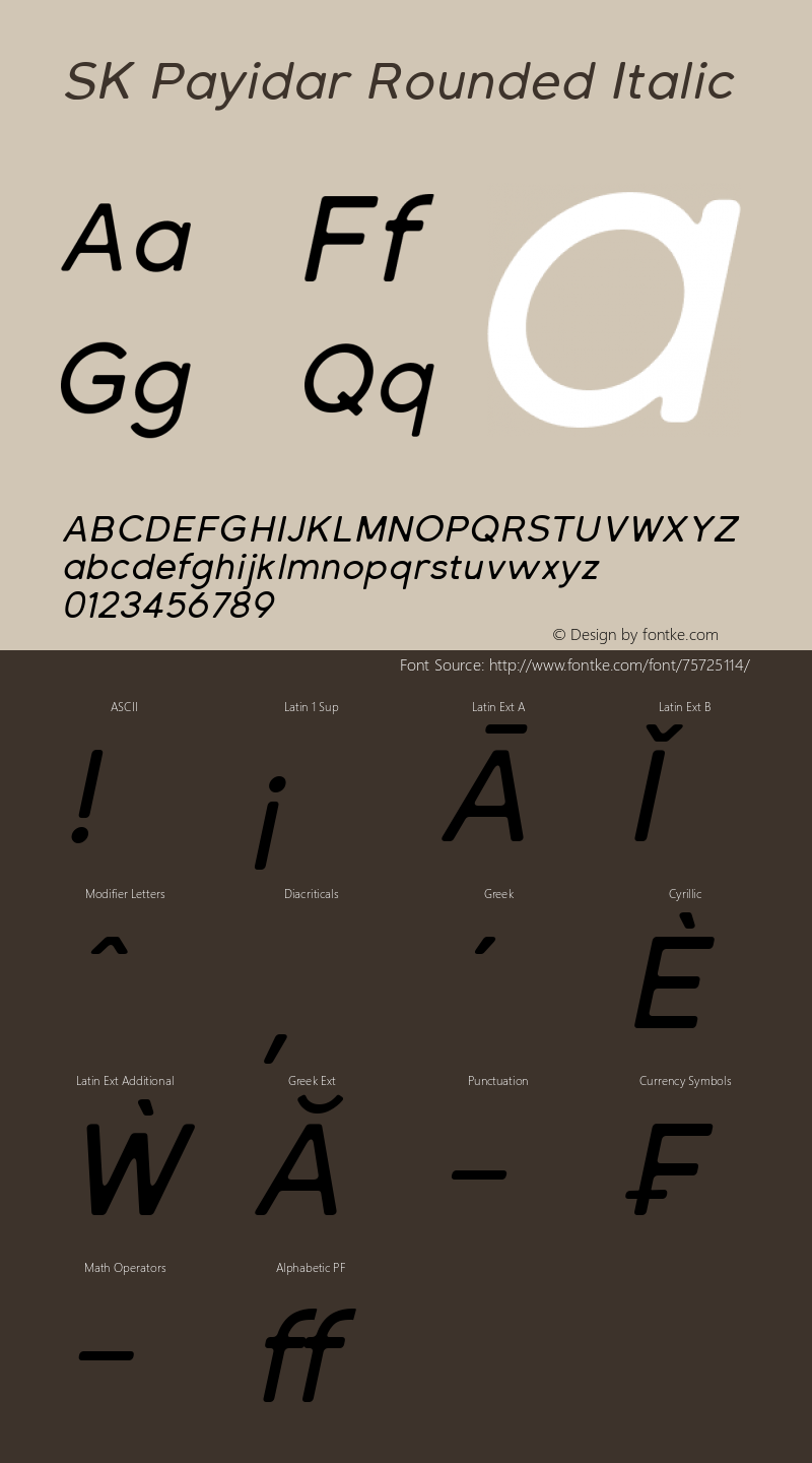 SK Payidar Rounded Italic Version 1.000图片样张