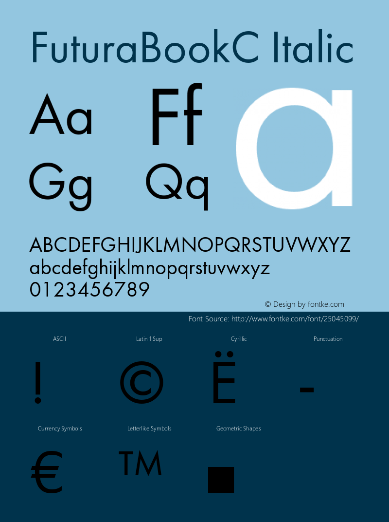 FuturaBookC Italic OTF 1.0;PS 001.000;Core 116;AOCW 1.0 161图片样张