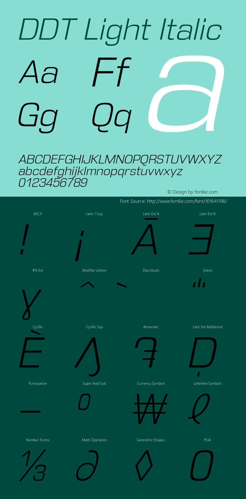 DDT Light Italic 2.000图片样张