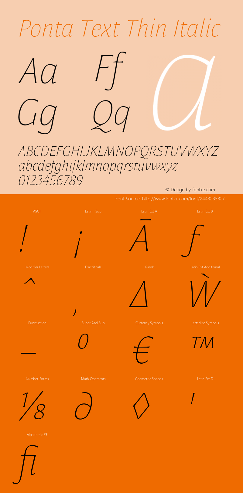 Ponta Text Thin Italic Version 1.000;FEAKit 1.0图片样张