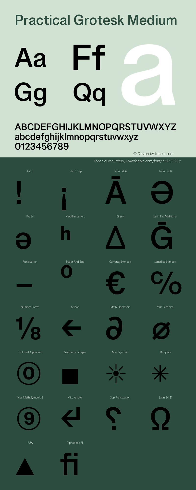 Practical Grotesk Medium Version 2.000;FEAKit 1.0图片样张