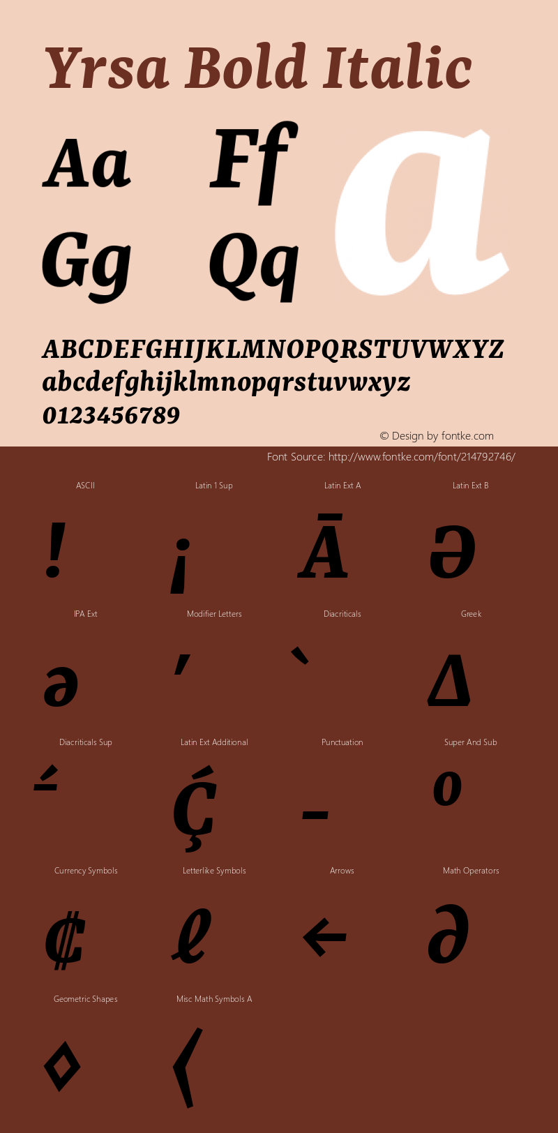 Yrsa Bold Italic Version 2.004; ttfautohint (v1.8.3)图片样张
