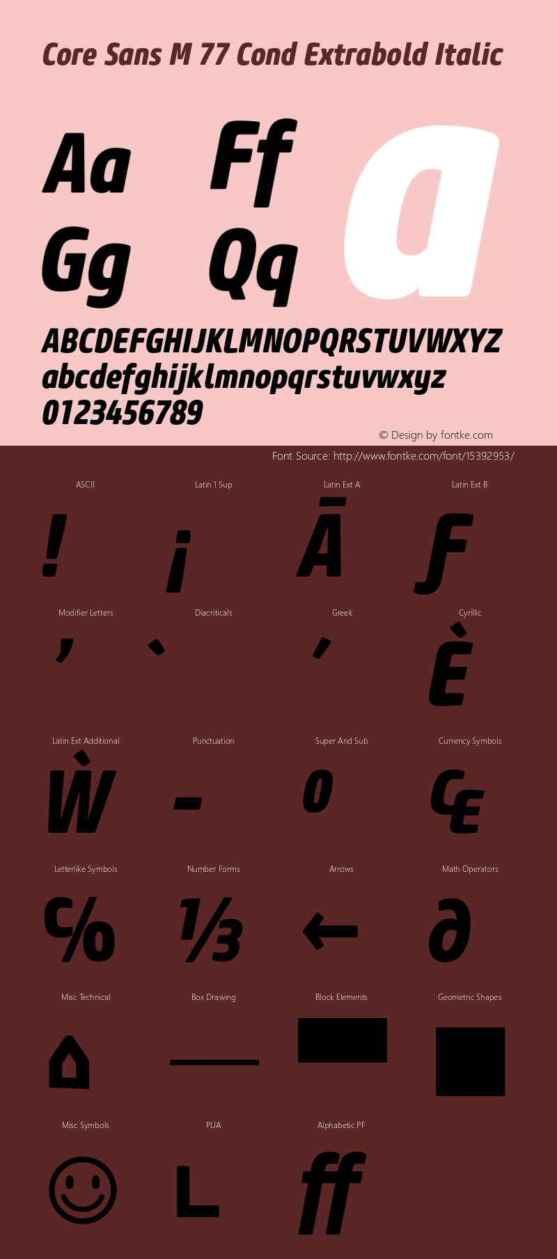 Core Sans M 77 Cond Extrabold Italic Version 1.000;PS 001.001;hotconv 1.0.56图片样张