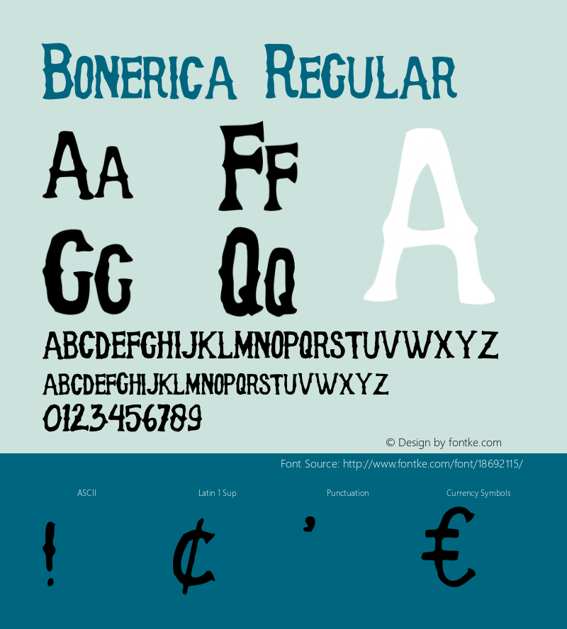 Bonerica Regular Version 1.0图片样张