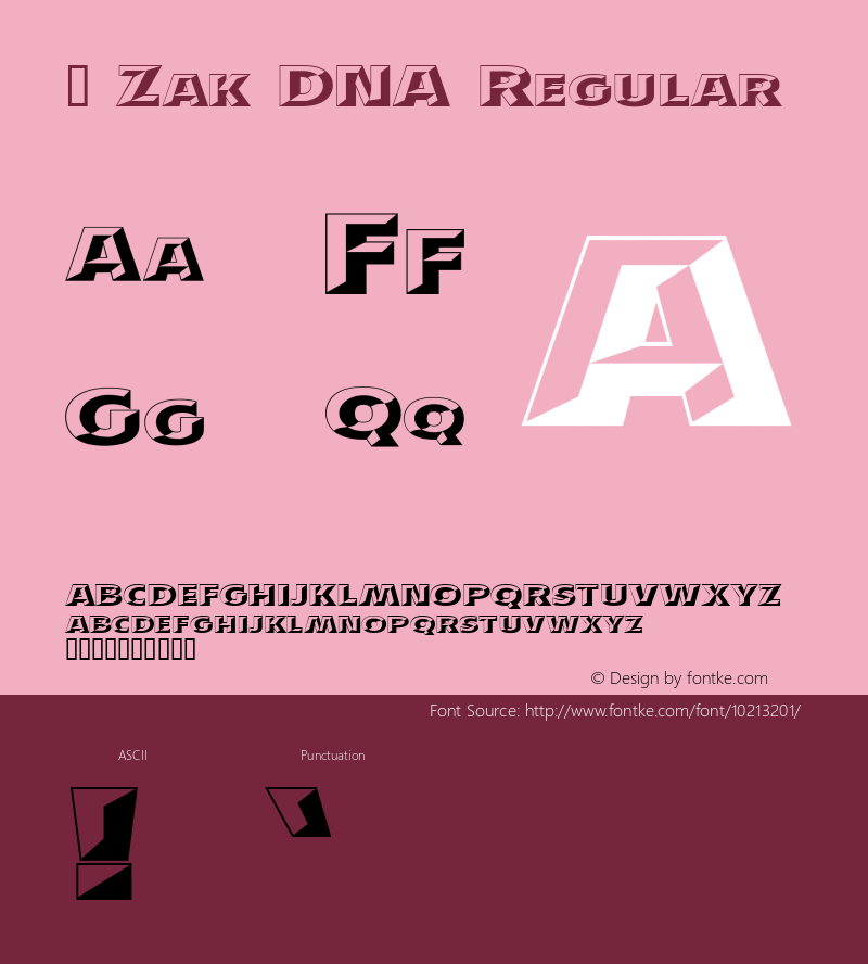 3 Zak DNA Regular Macromedia Fontographer 4.1 11/16/99图片样张