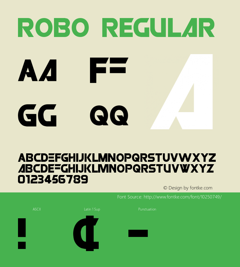 ROBO Regular Macromedia Fontographer 4.1 7/3/98图片样张