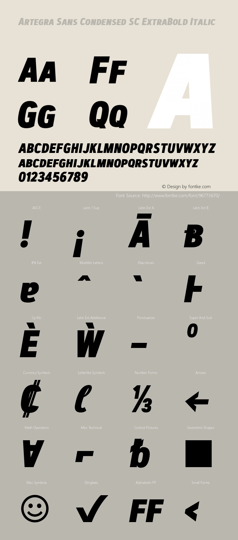Artegra Sans Condensed SC ExtraBold Italic 1.006图片样张