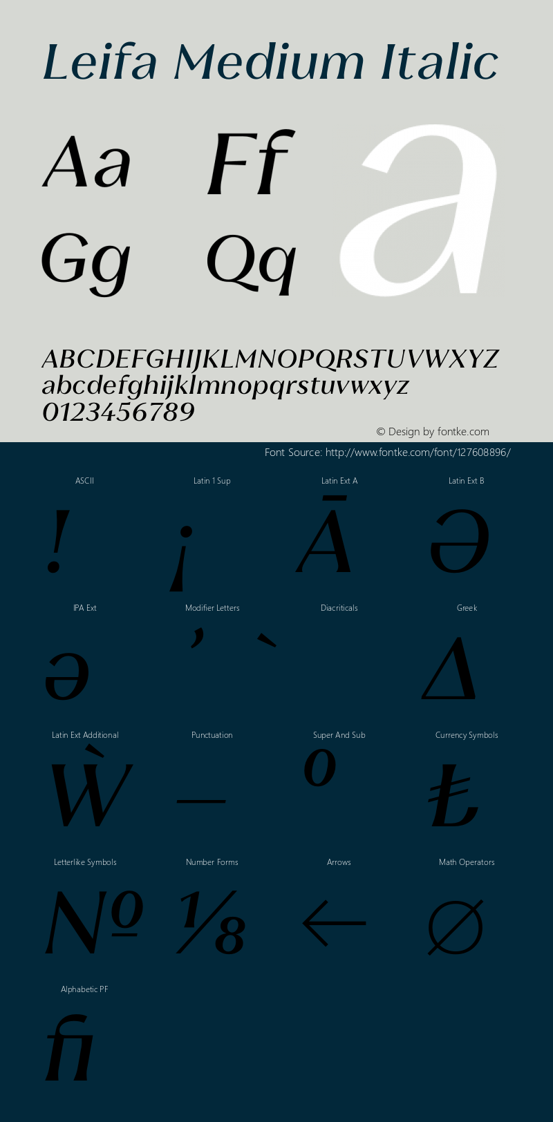 Leifa Medium Italic Version 2.000图片样张