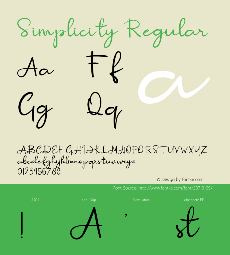 Simplicity Version 1.002;Fontself Maker 3.1.1图片样张