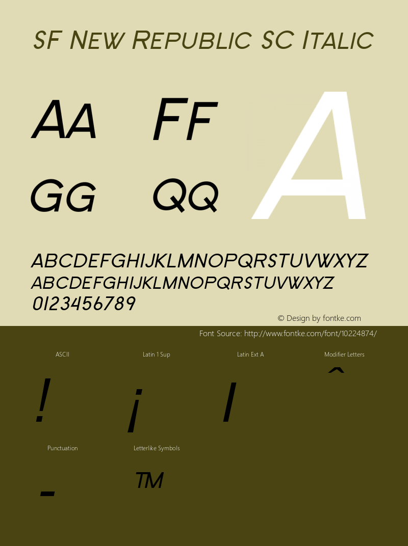 SF New Republic SC Italic Version 2.1图片样张