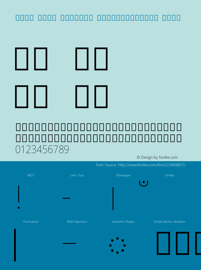 Noto Sans Sinhala SemiCondensed Thin Version 2.001图片样张